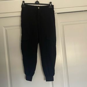 Black cargo style pants